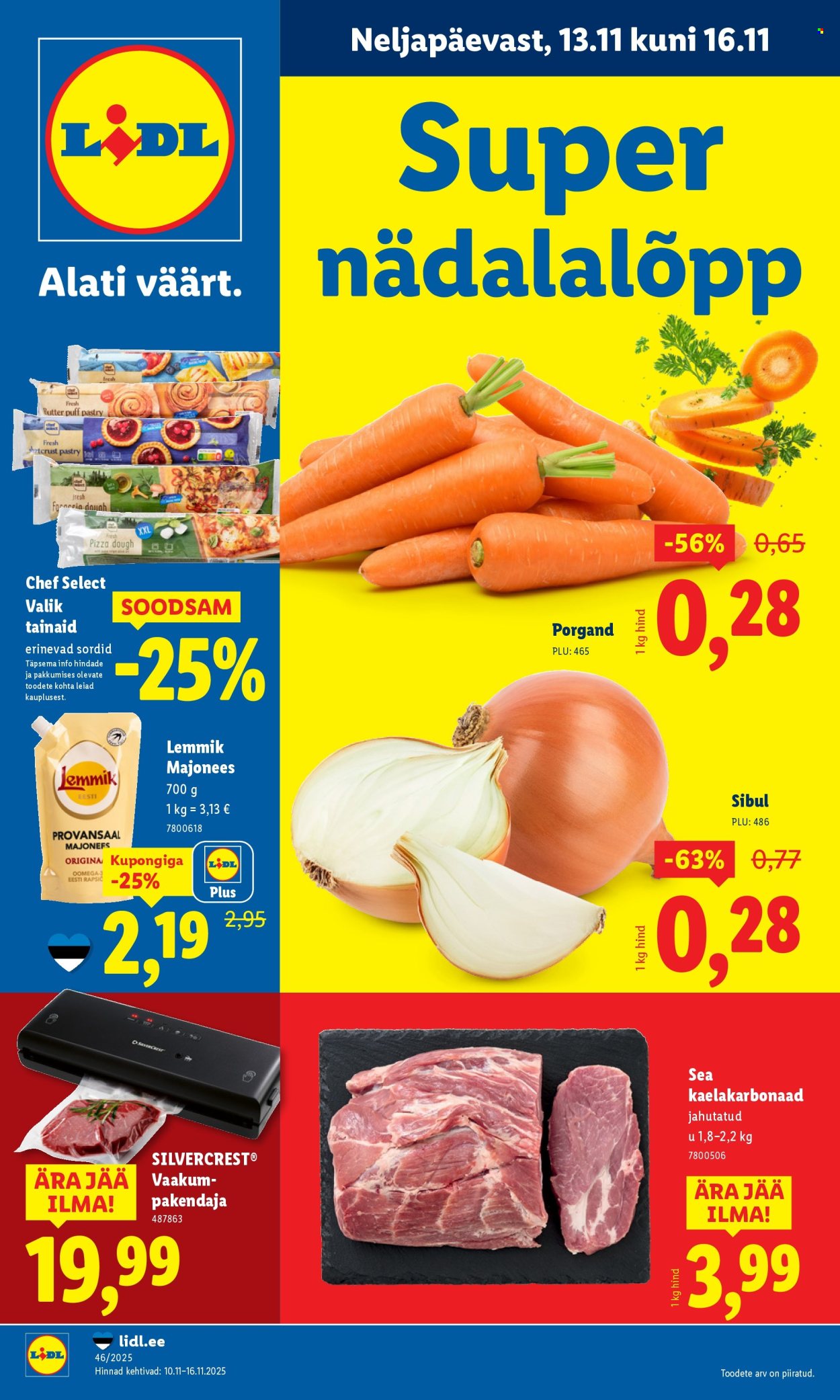 Lidl kliendileht - Nädalalõpu pakkumised (13.11 - 16.11.2025)