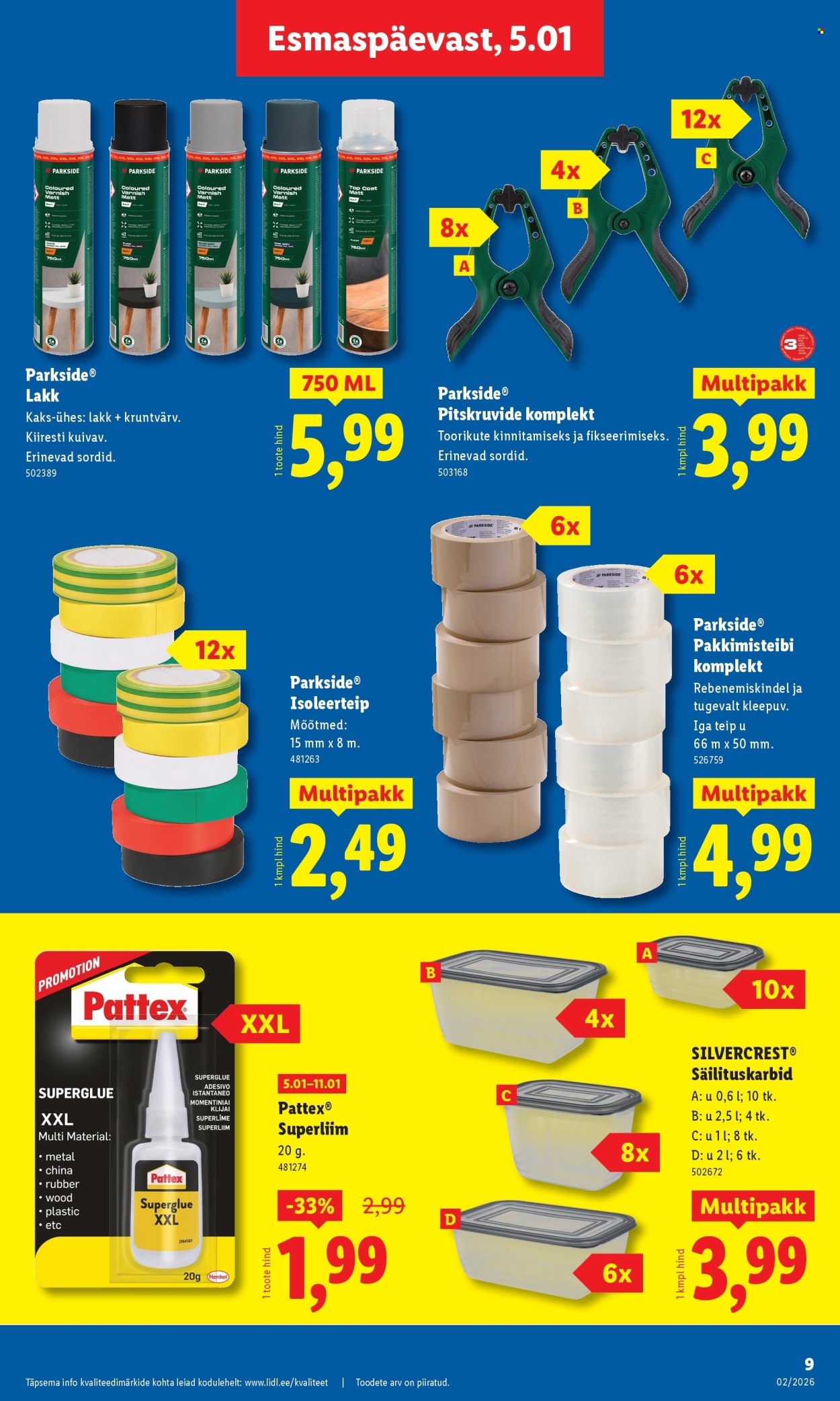 Lidl kliendileht - Tööstuskaupade pakkumised (5.01 - 11.01.2026)