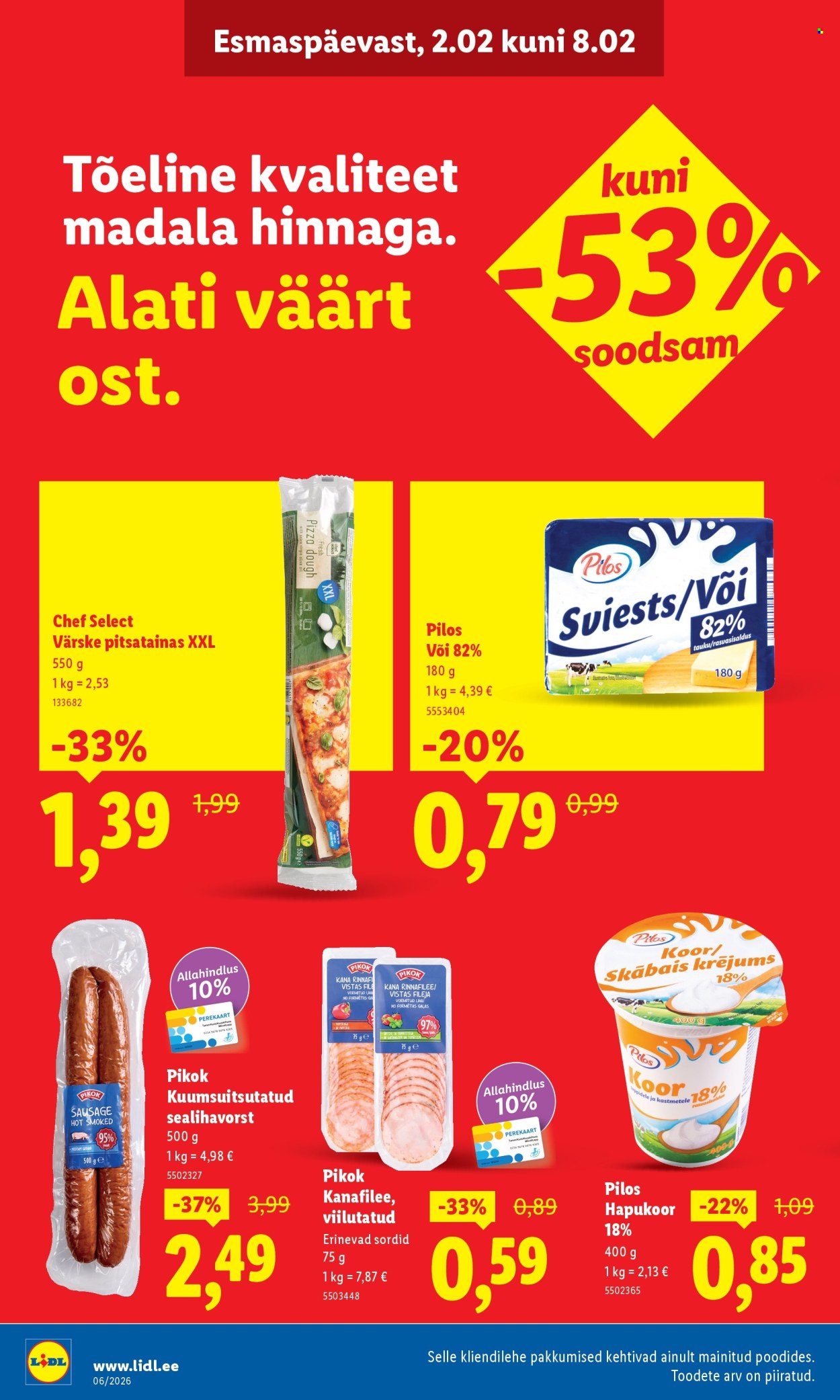 Lidl kliendileht - Allahindluste tormijooks (2.02 - 8.02.2026)
