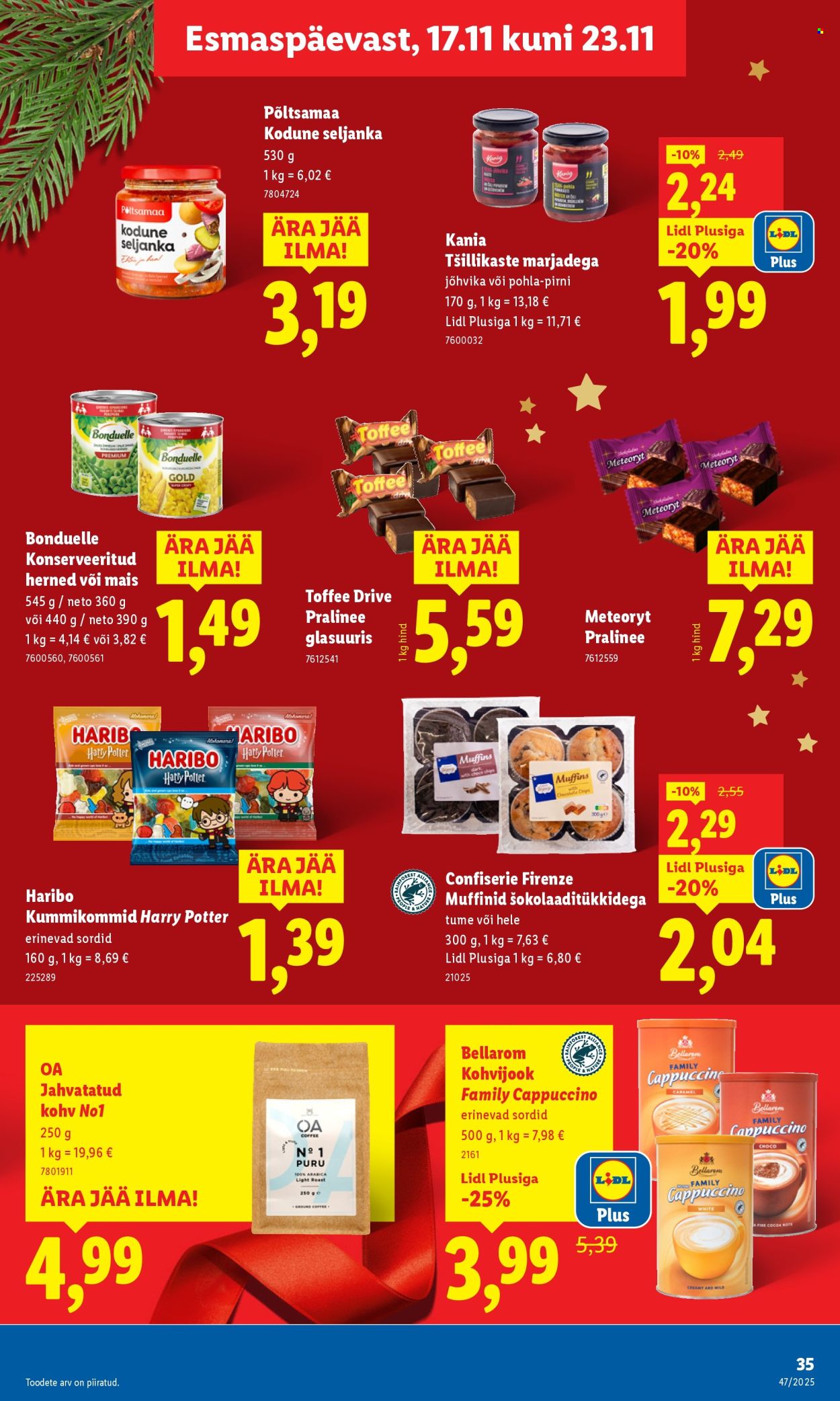 Lidl kliendileht - Nädalalõpu pakkumised (20.11 - 23.11.2025)