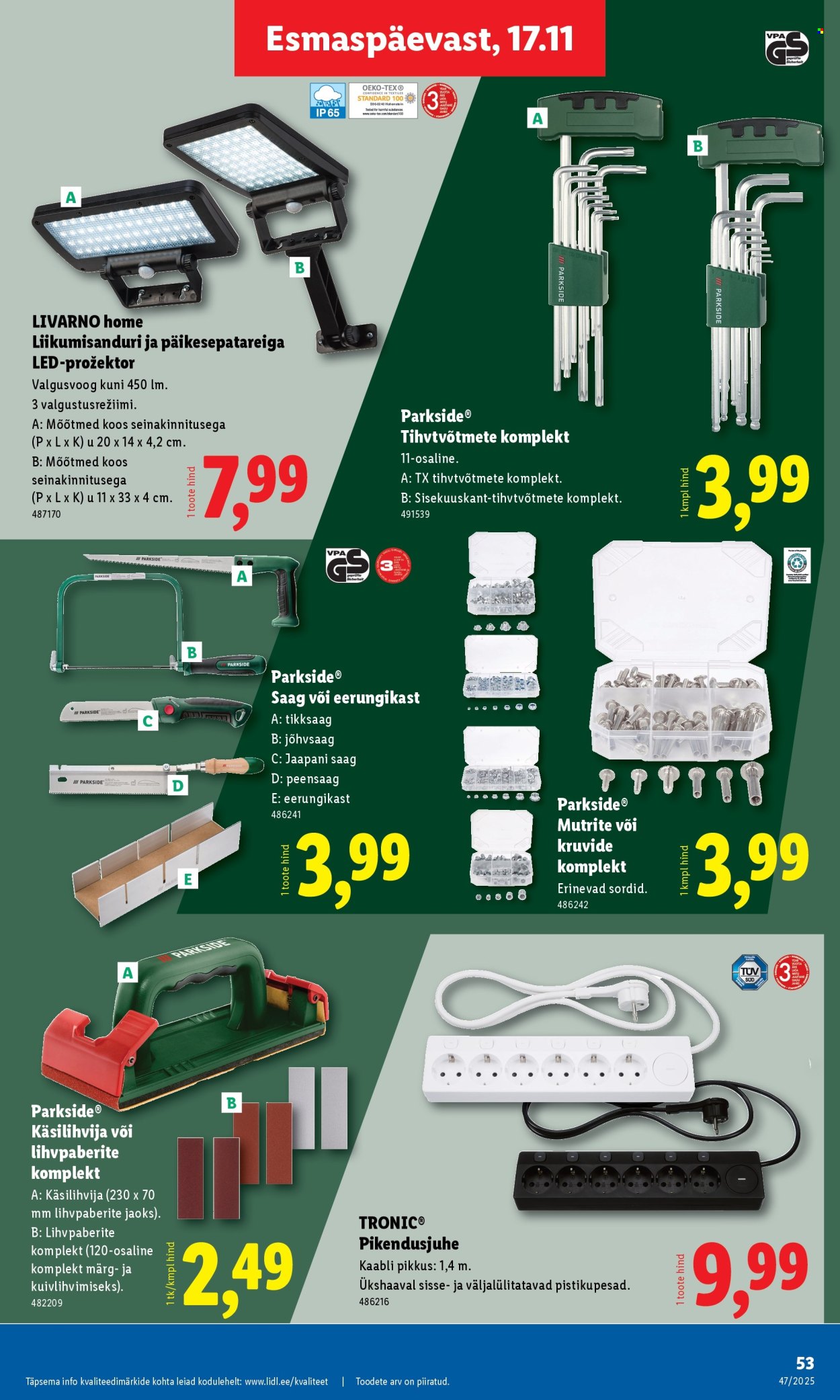 Lidl kliendileht - Nädalalõpu pakkumised (20.11 - 23.11.2025)
