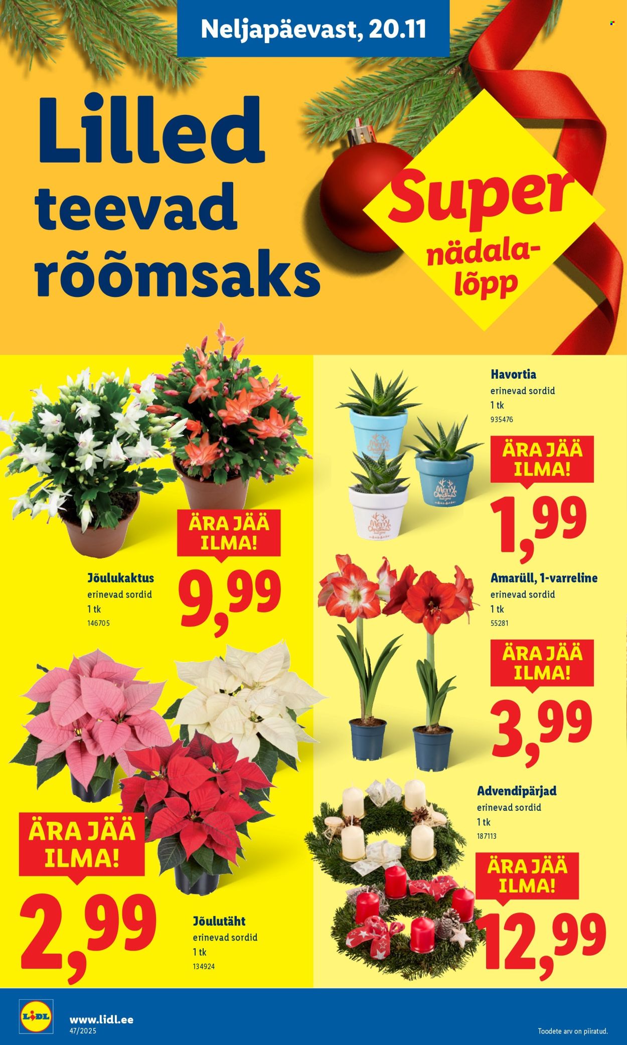 Lidl kliendileht - Nädalalõpu pakkumised (20.11 - 23.11.2025)