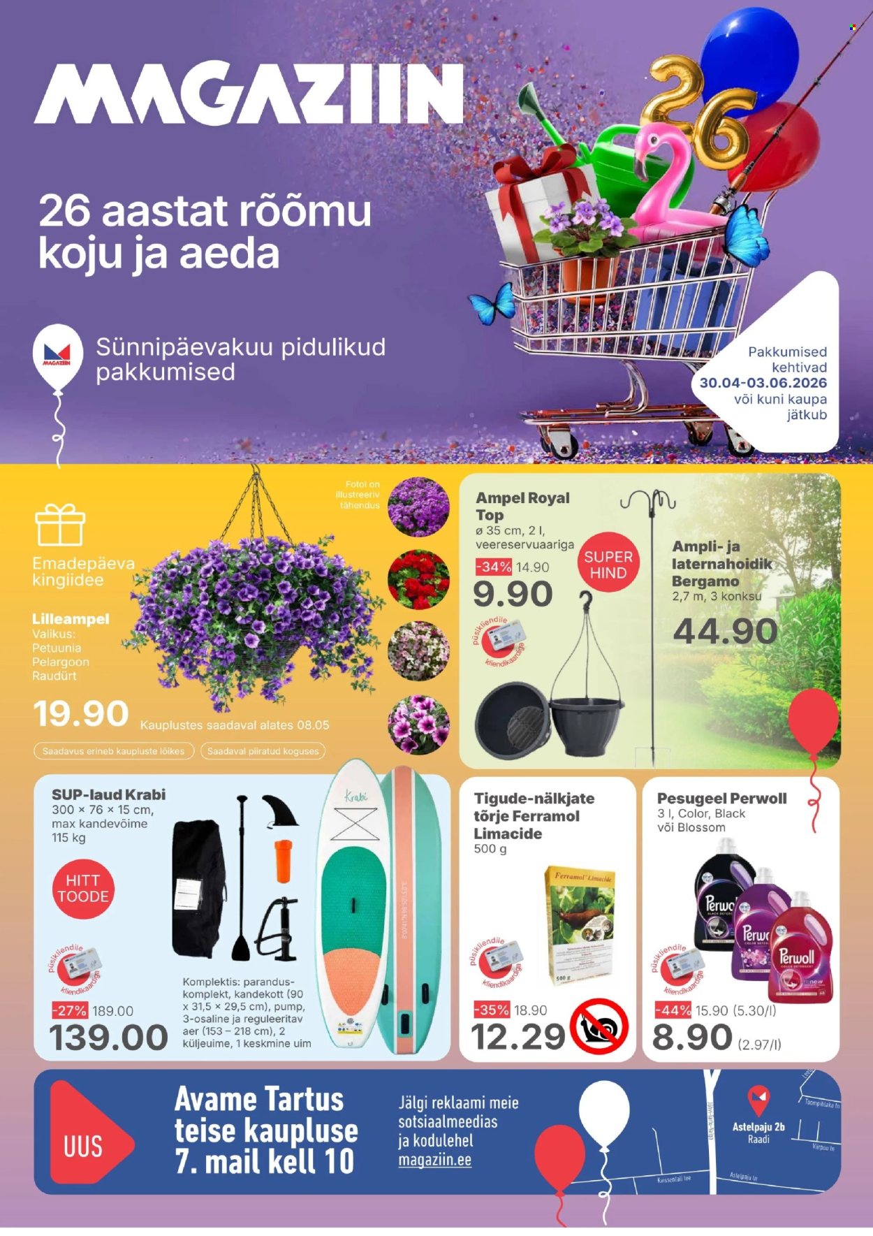 Magaziin kliendileht - Sünnipäevakuu pidulikud pakkumised (30.04 - 3.06.2026)