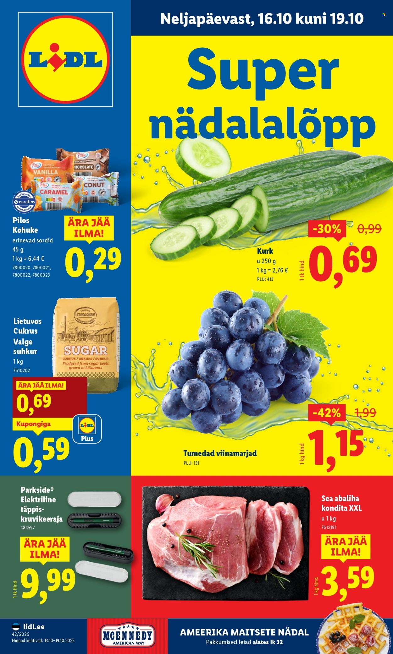 Lidl kliendileht - Nädalalõpu pakkumised (16.10 - 19.10.2025)