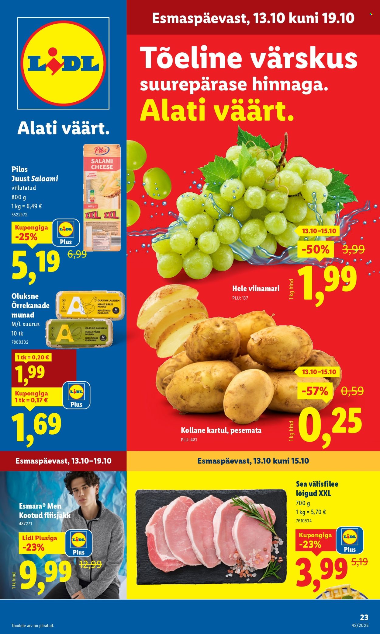 Lidl kliendileht - Nädalalõpu pakkumised (16.10 - 19.10.2025)