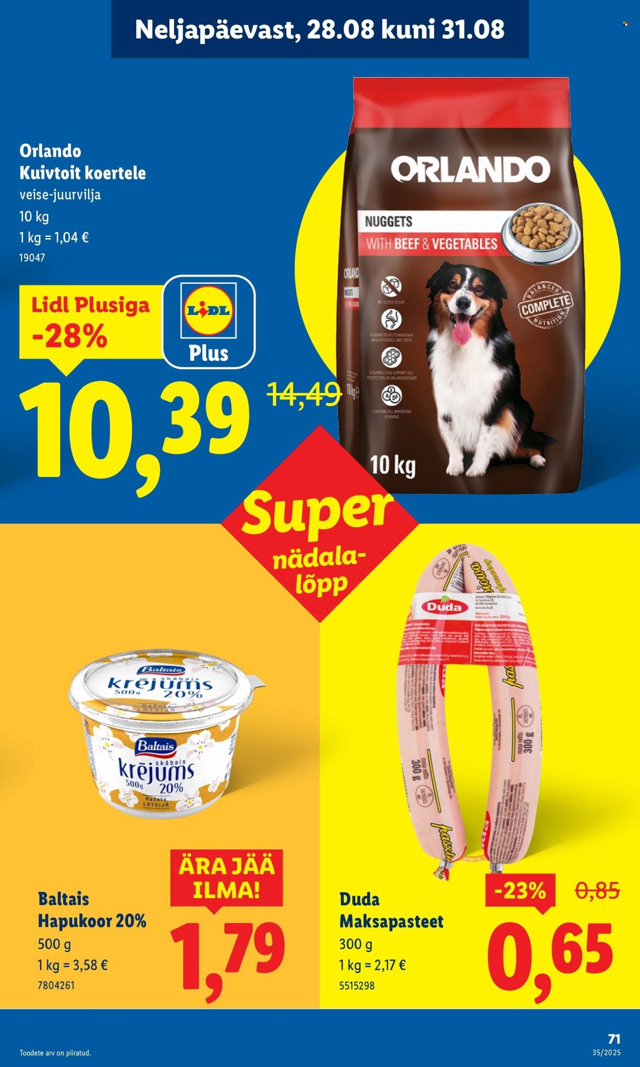 Lidl kliendileht - Kliendileht (25.08 - 31.08.2025)