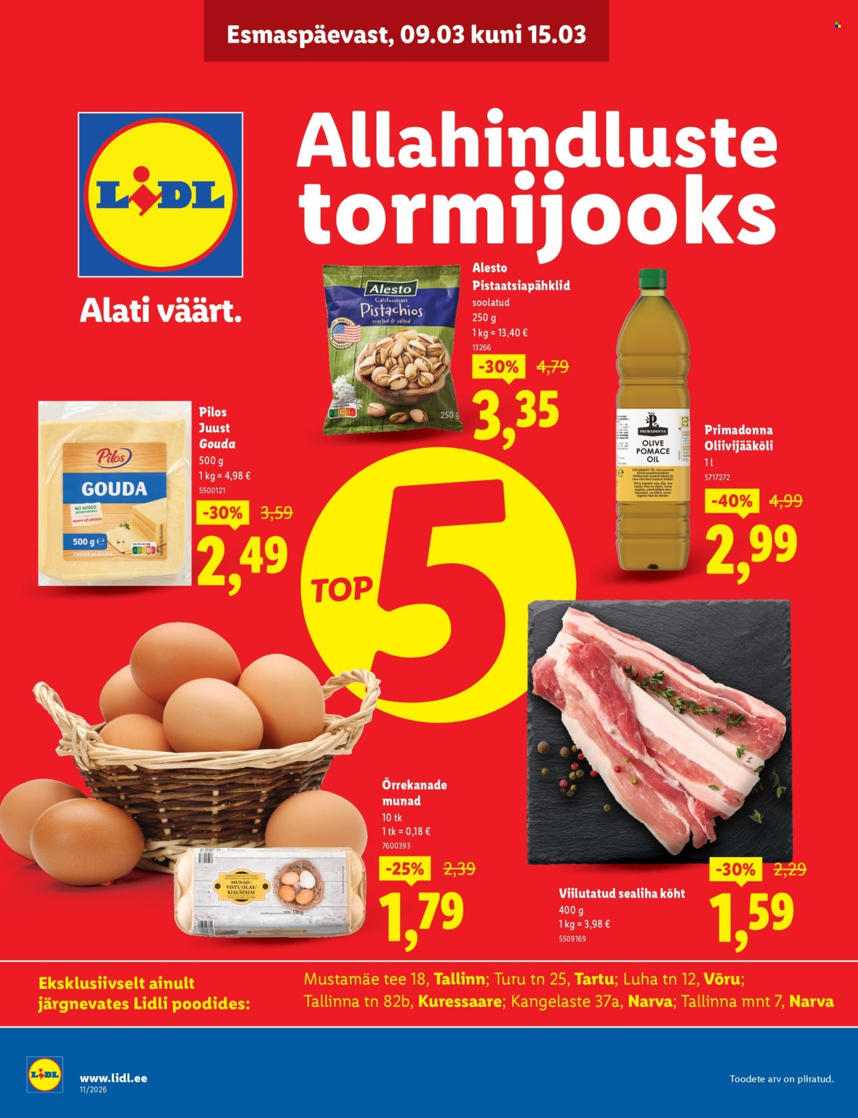 Lidl kliendileht - Allahindluste tormijooks (9.03 - 15.03.2026)