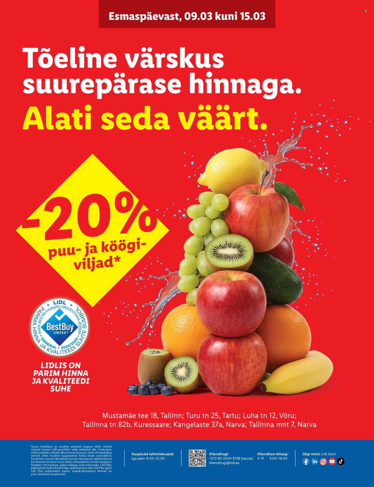 Lidl kliendileht - Allahindluste tormijooks (9.03 - 15.03.2026)
