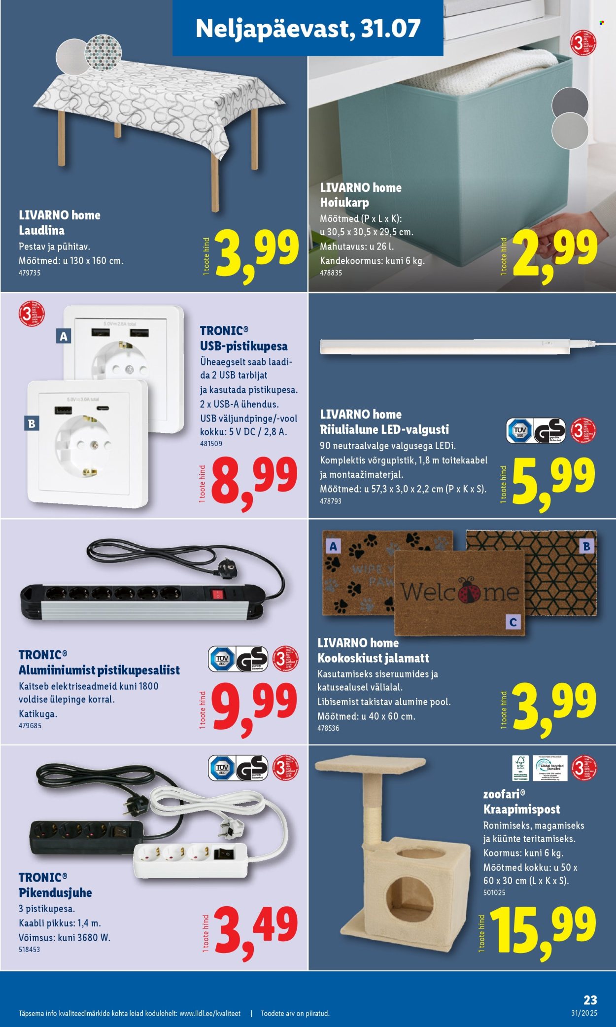 Lidl kliendileht - Tööstuskaupade pakkumised (28.07 - 3.08.2025)