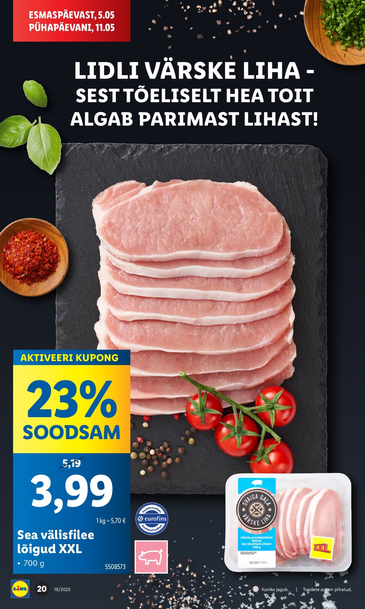 Lidl kliendileht - Nädalalõpu pakkumised (8.05 - 11.05.2025)