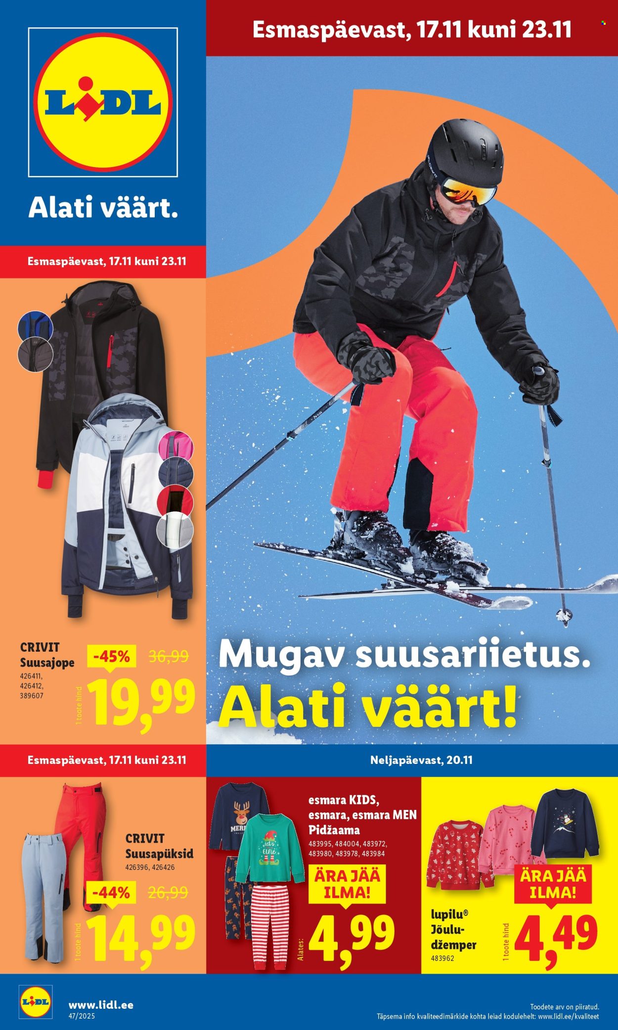 Lidl kliendileht - Tööstuskaupade pakkumised (17.11 - 23.11.2025)