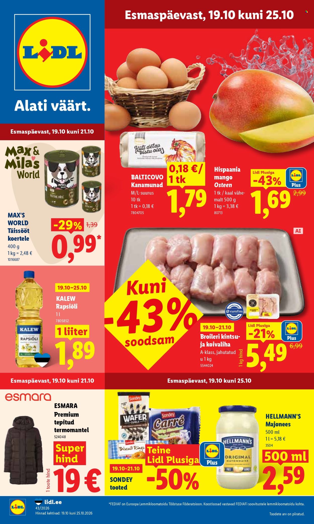 Lidl kliendileht (19.10 - 25.10.2026)