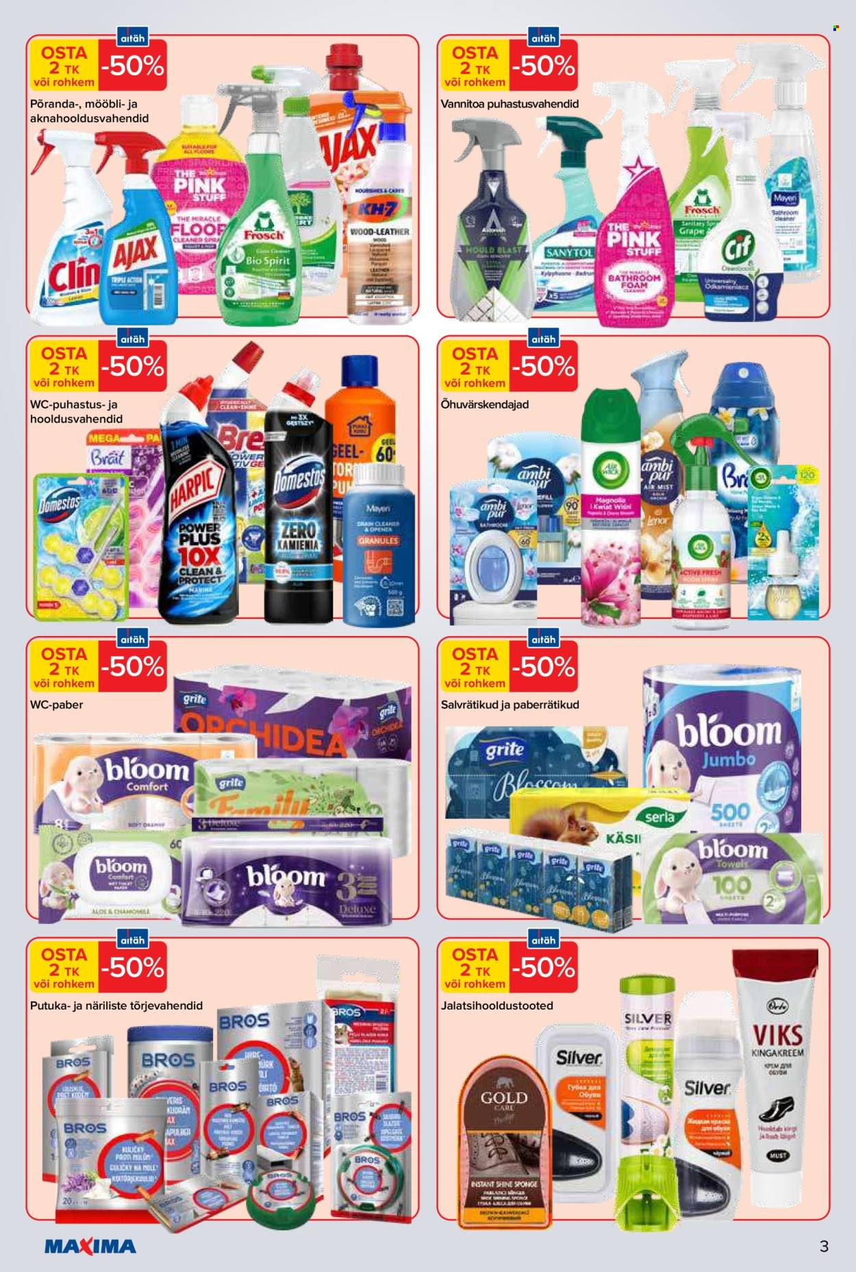 Maxima kliendileht - -50% kodukeemia ja paberitooted (26.03 - 28.03.2026)