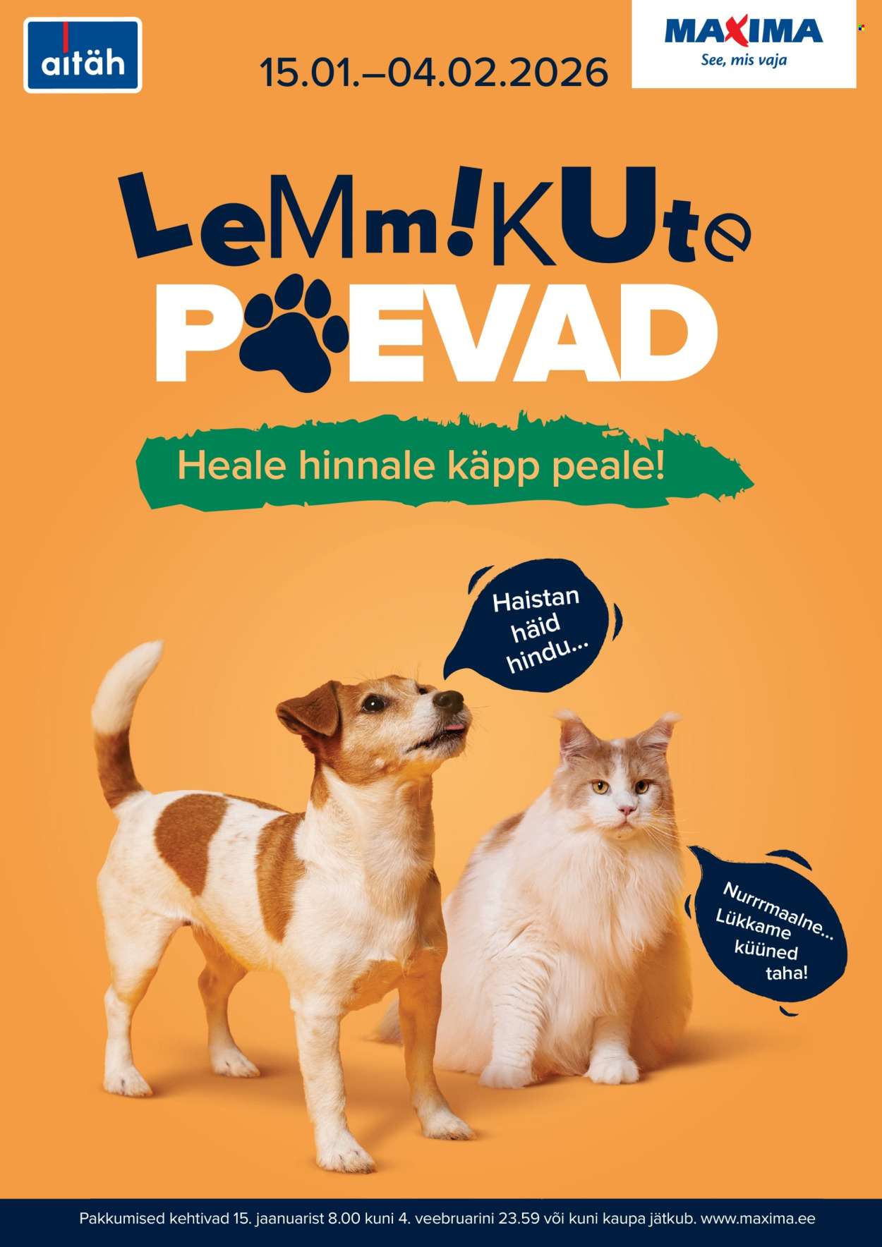 Maxima kliendileht - Lemmikute päevad (15.01 - 2.02.2026)