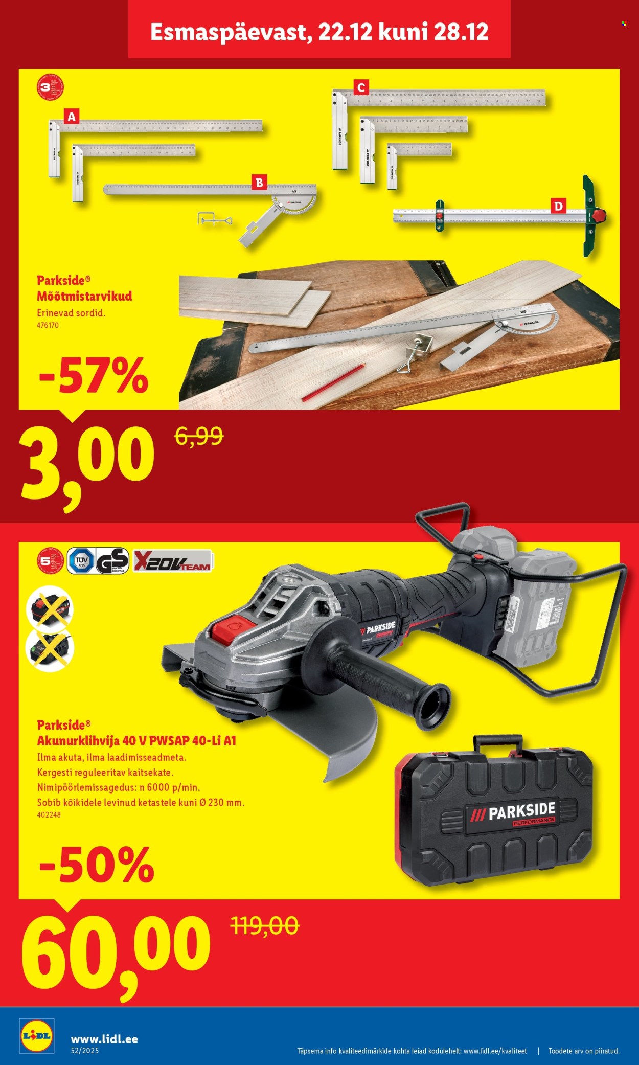 Lidl kliendileht - Linnämäe tee 28 (22.12 - 28.12.2025)