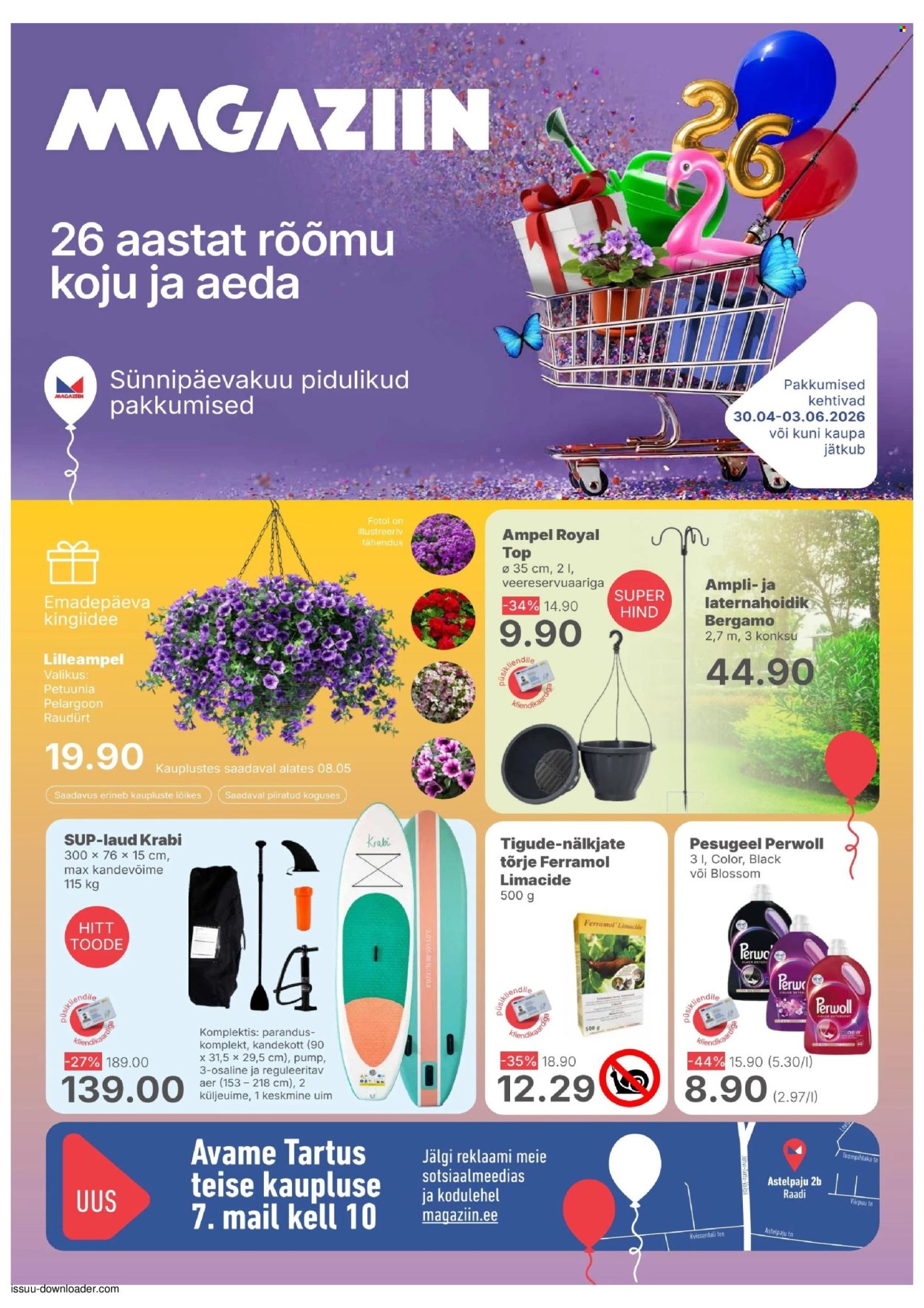 Magaziin kliendileht - Sünnipäevakuu pidulikud pakkumised (30.04 - 3.05.2026)