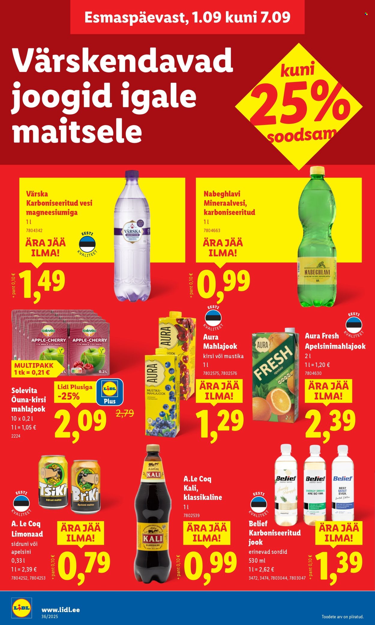 Lidl kliendileht - Nädalalõpu pakkumised (4.09 - 7.09.2025)