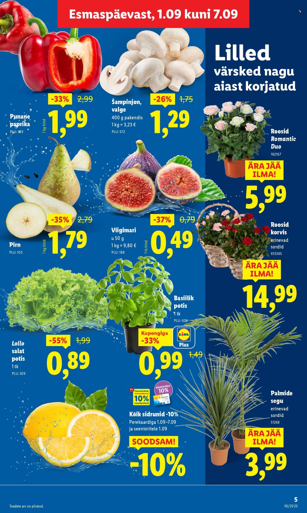 Lidl kliendileht - Nädalalõpu pakkumised (4.09 - 7.09.2025)