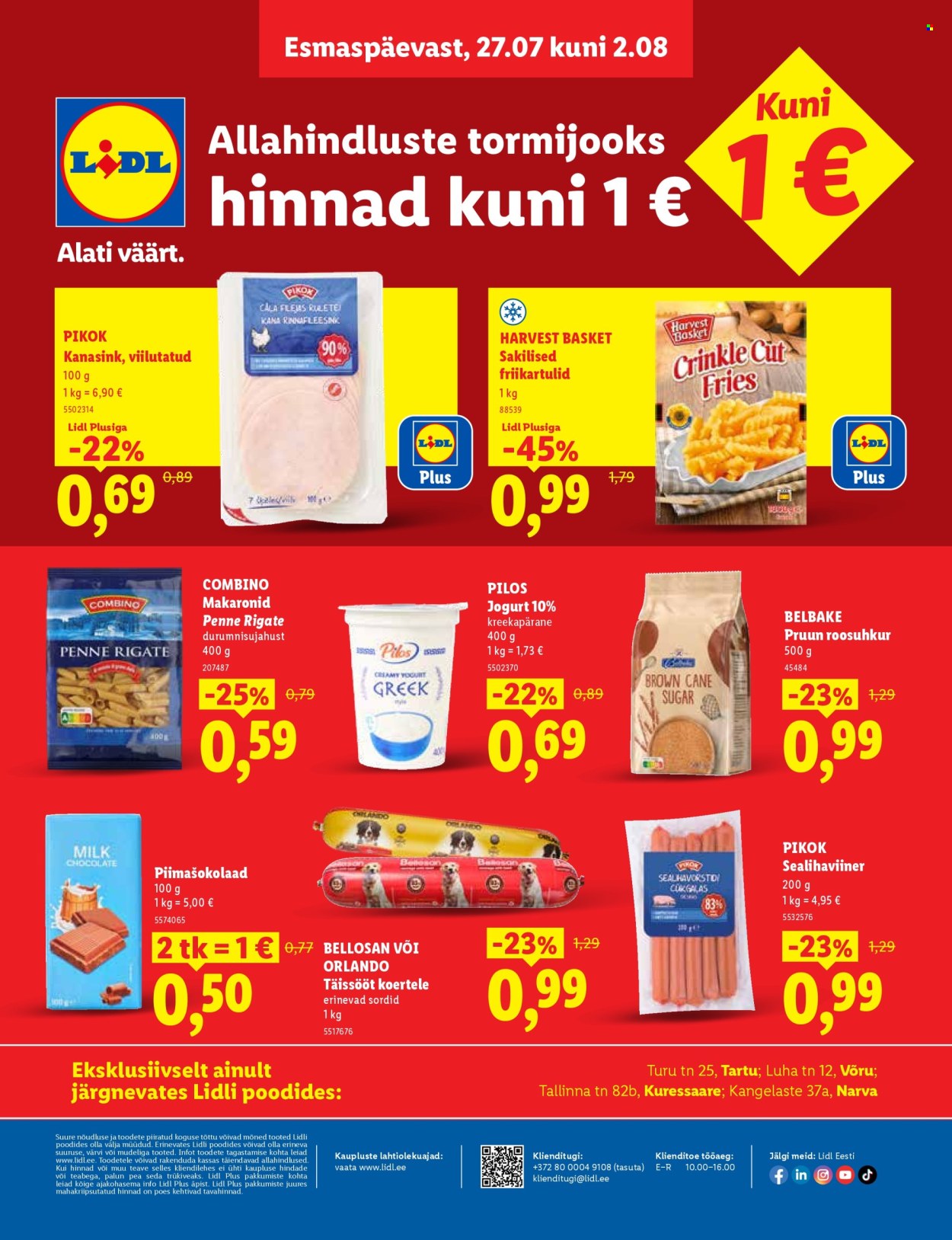Lidl kliendileht - Allahindluste tormijooks (27.07 - 2.08.2026)
