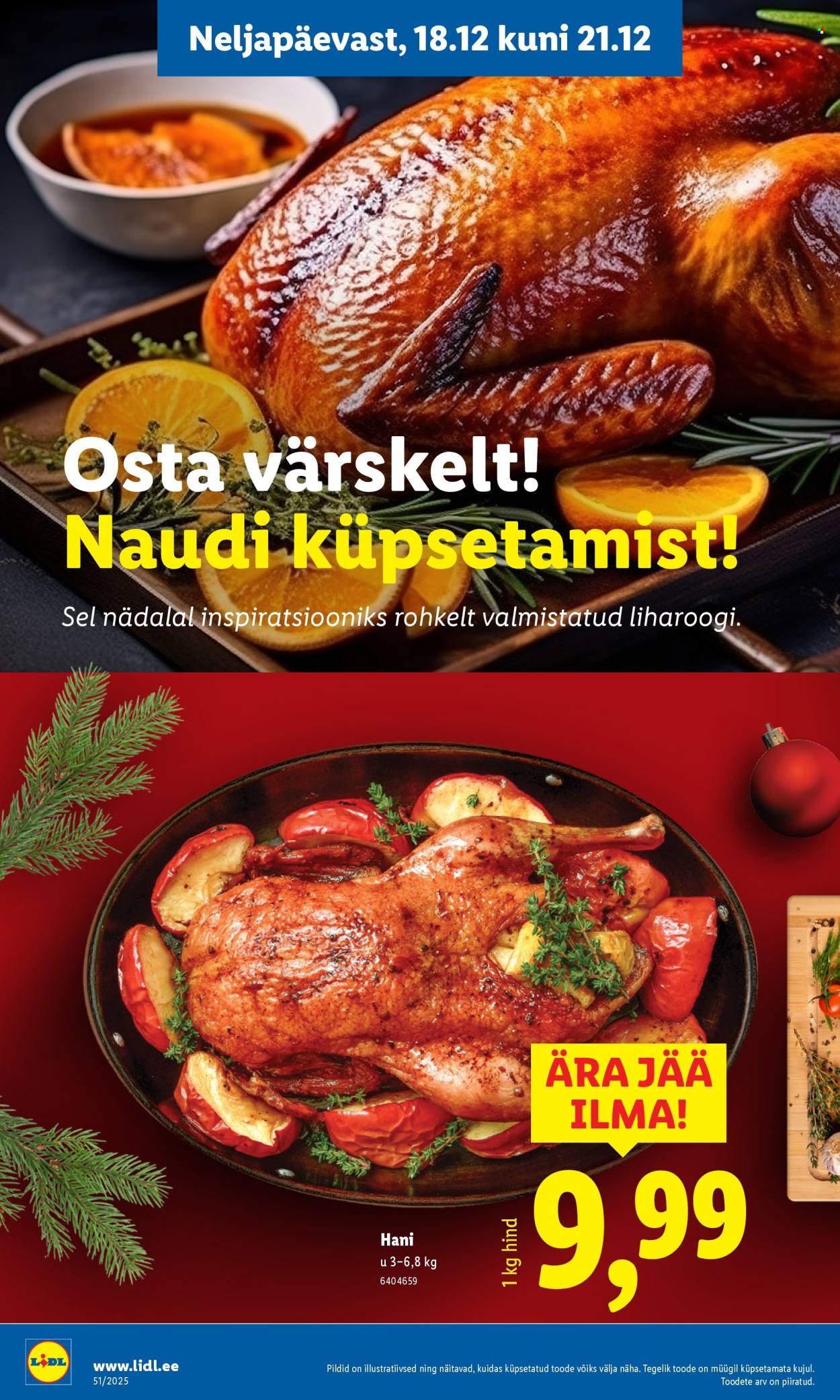 Lidl kliendileht - Nädalalõpu pakkumised (18.12 - 21.12.2025)