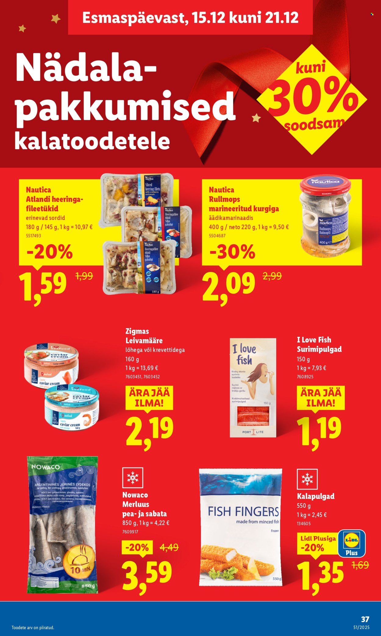 Lidl kliendileht - Nädalalõpu pakkumised (18.12 - 21.12.2025)