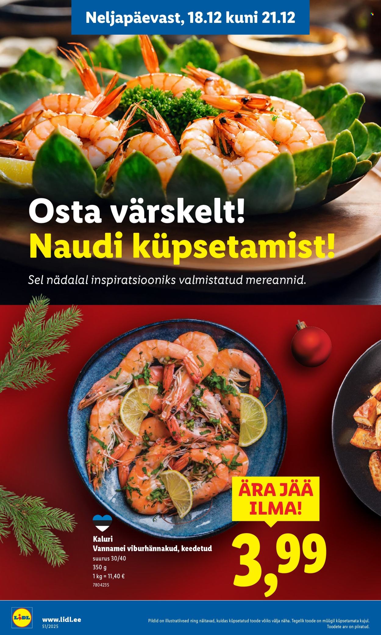 Lidl kliendileht - Nädalalõpu pakkumised (18.12 - 21.12.2025)