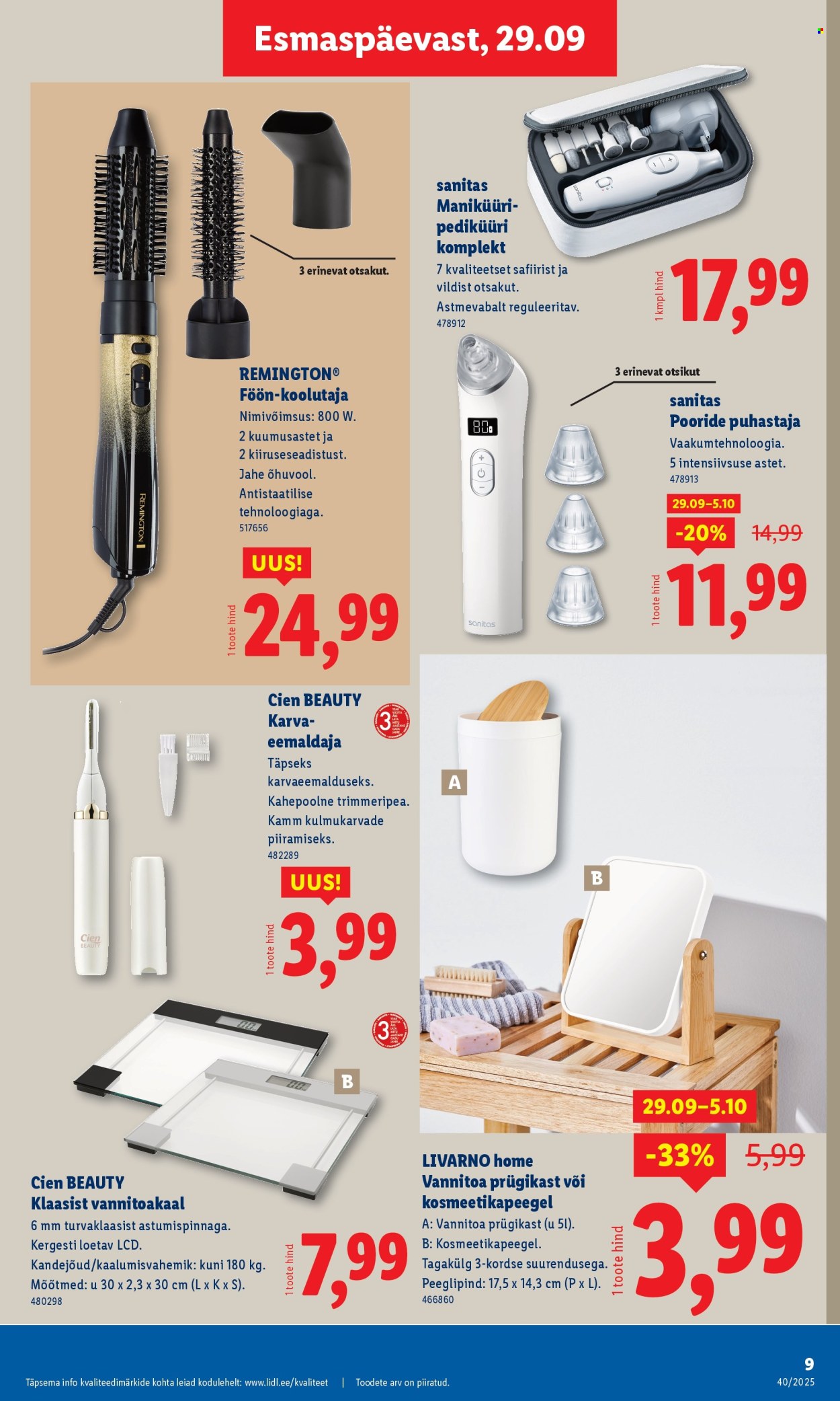 Lidl kliendileht - Tööstuskaupade pakkumised (29.09 - 5.10.2025)