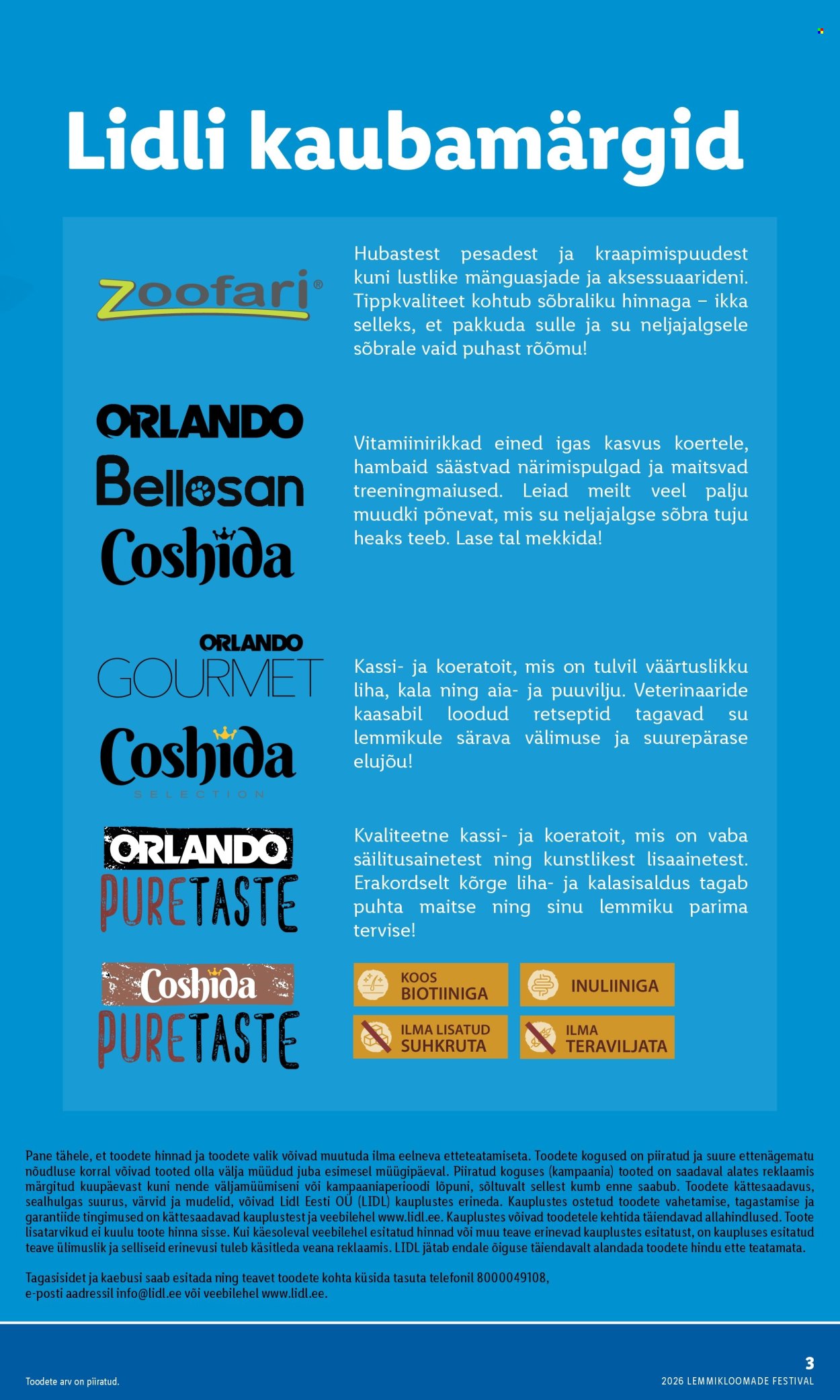 Lidl kliendileht - Lemmikloomade festivali kataloog (22.01 - 4.02.2026)