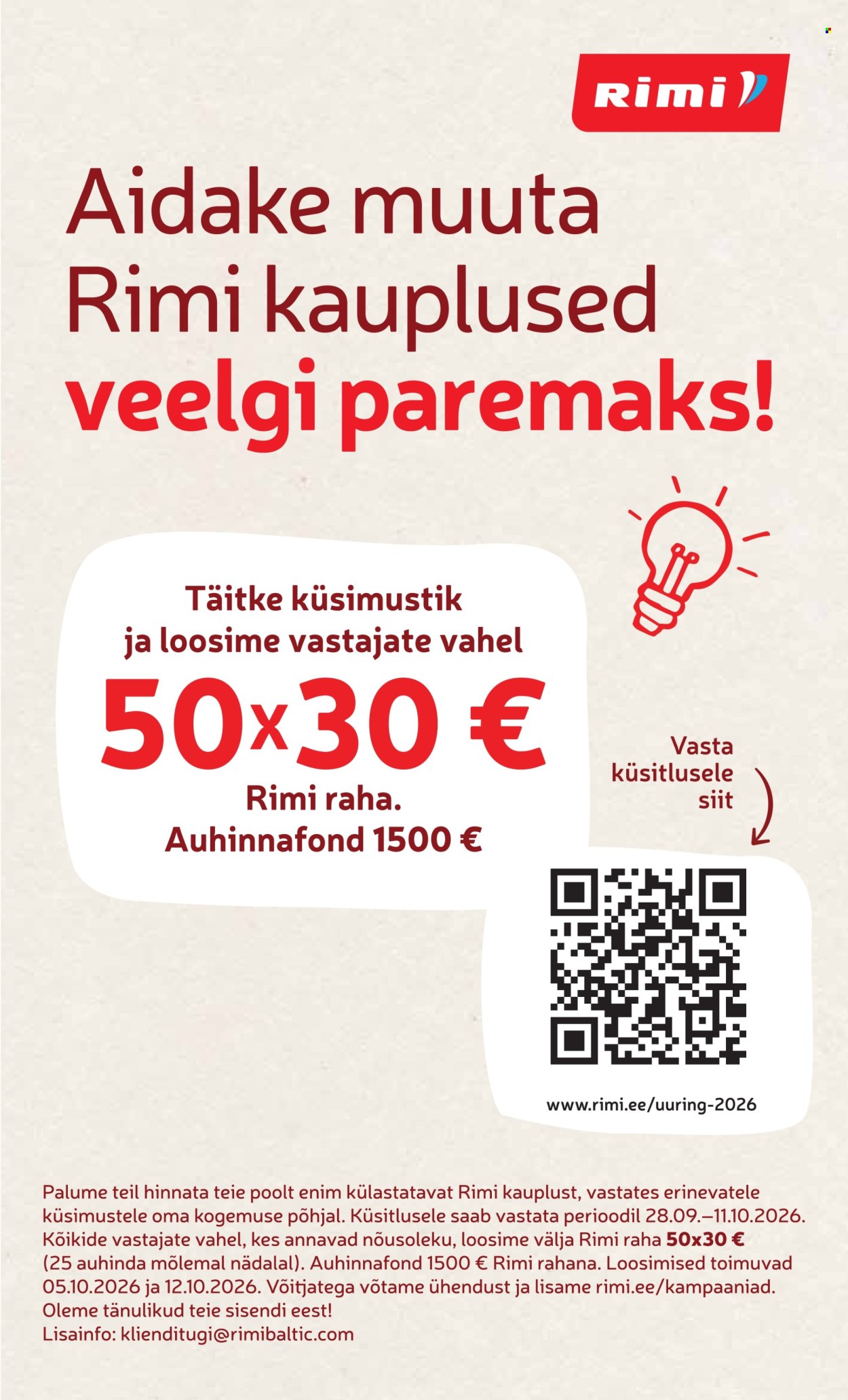 Rimi kliendileht (29.09 - 5.10.2026)