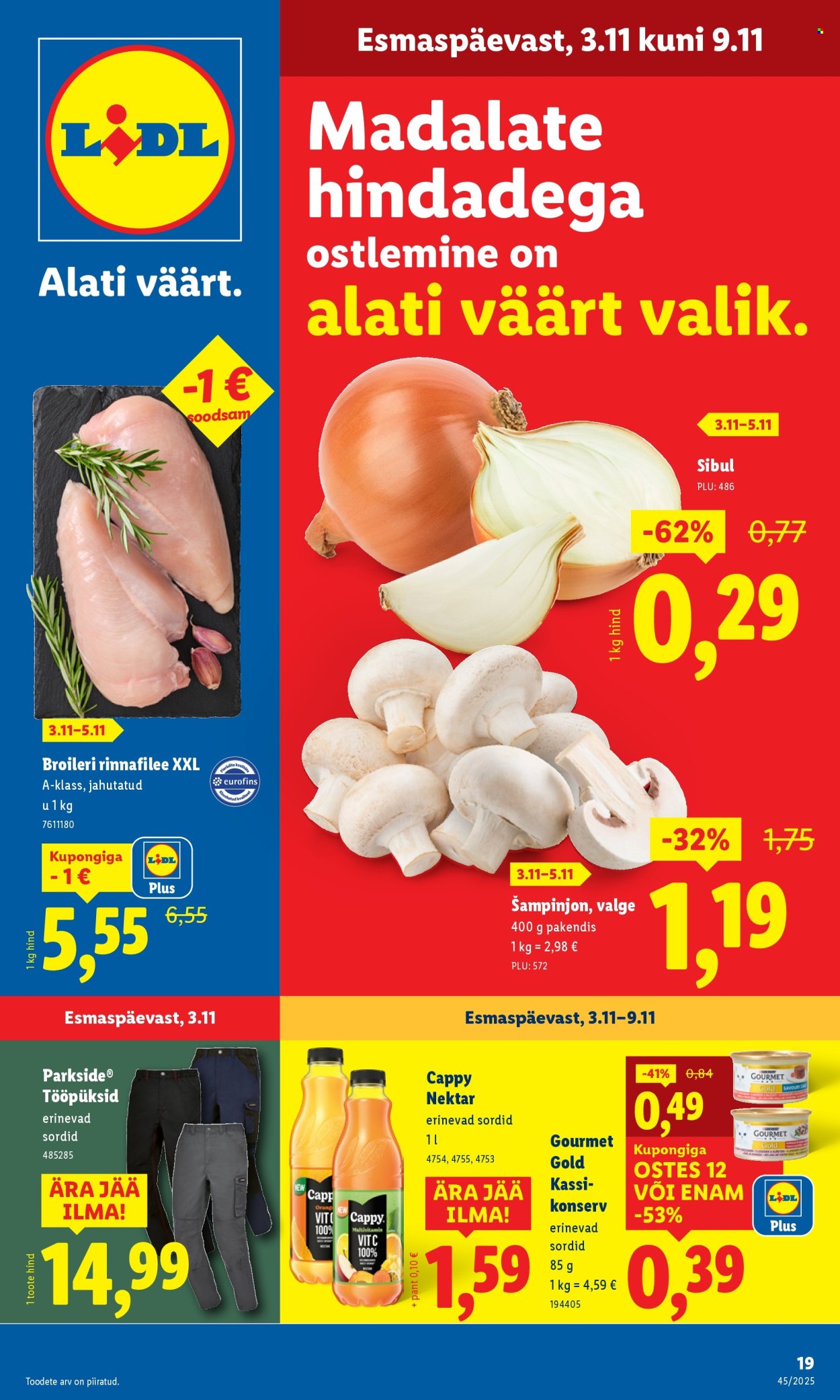 Lidl kliendileht - Nädalalõpu pakkumised (6.11 - 9.11.2025)