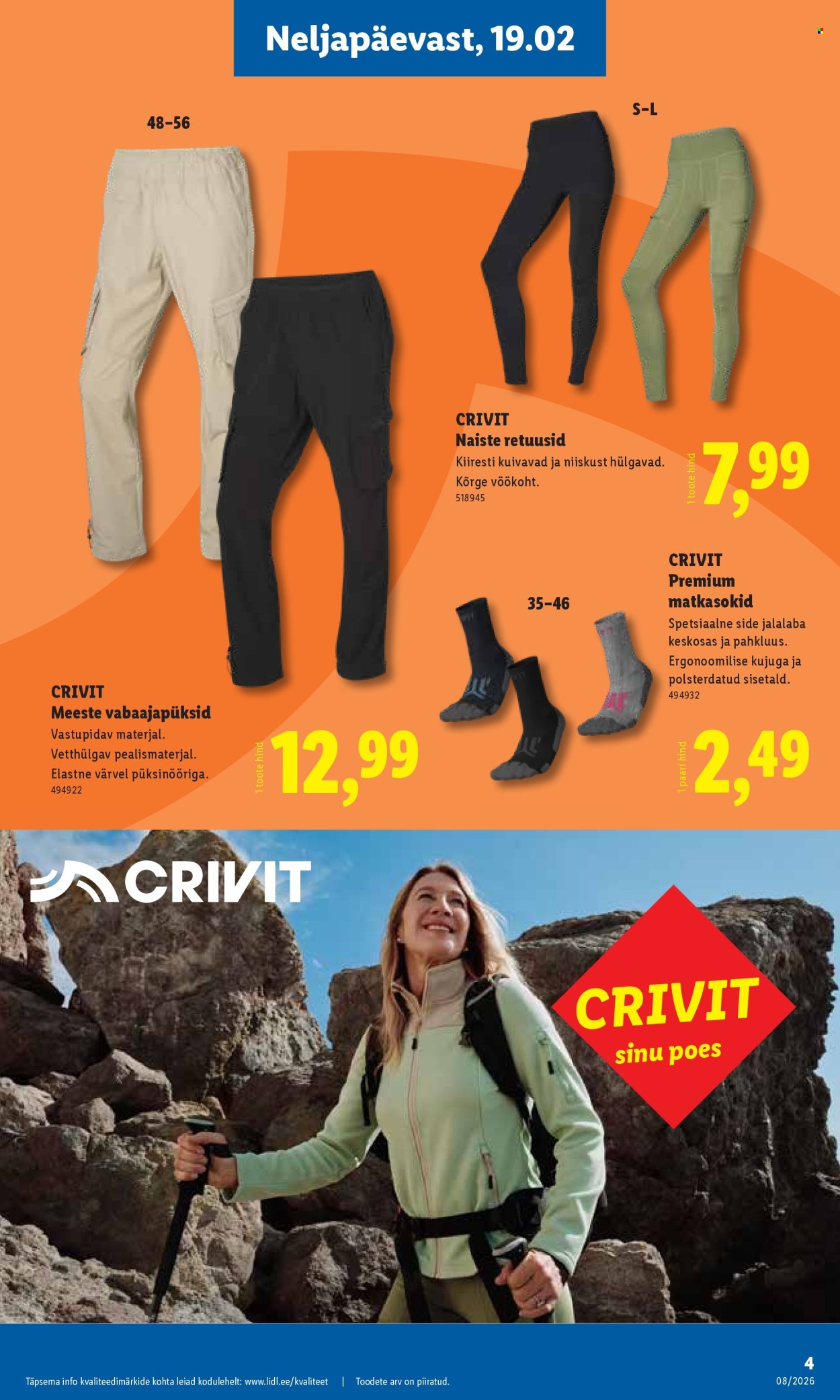 Lidl kliendileht - CRIVIT