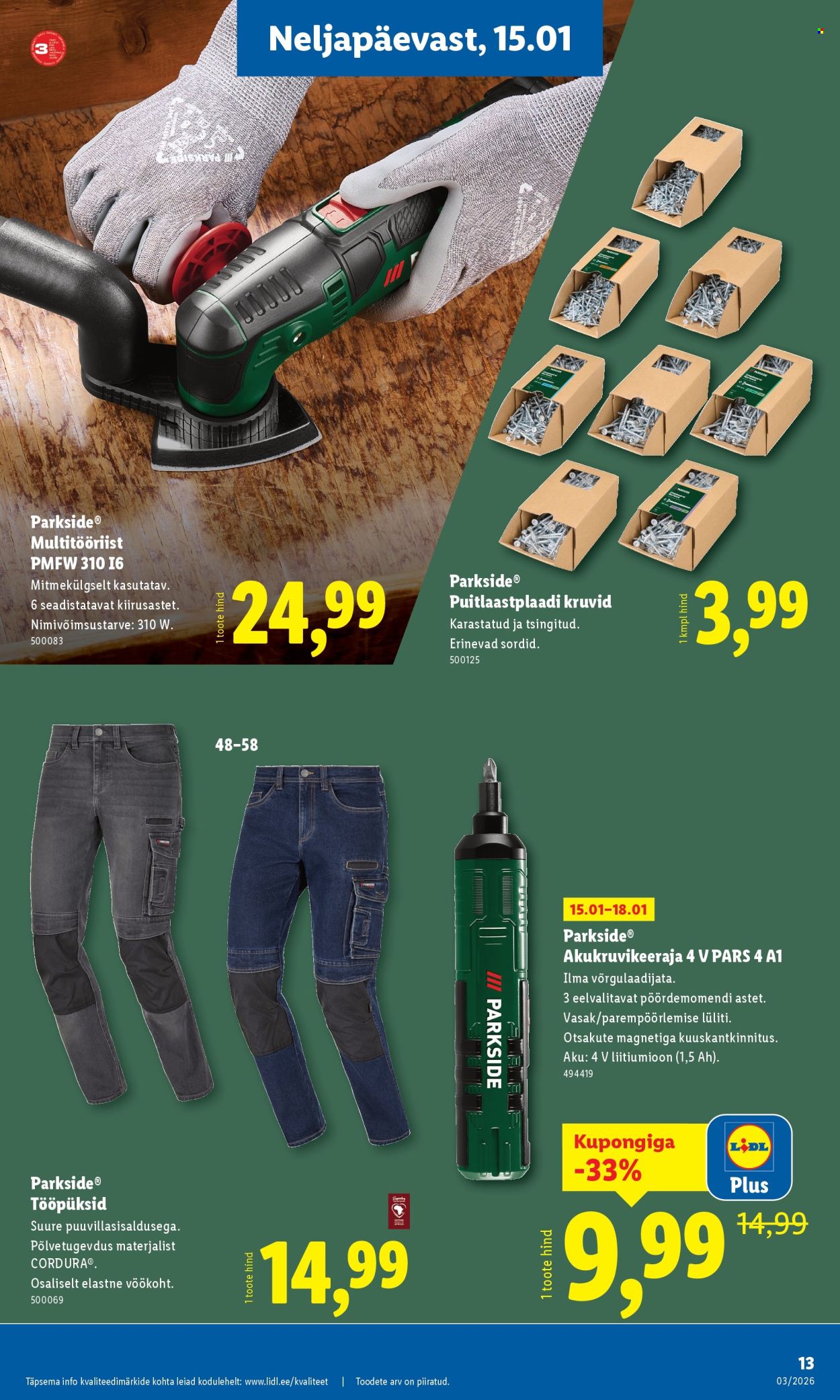 Lidl kliendileht - Tööstuskaupade pakkumised (12.01 - 18.01.2026)