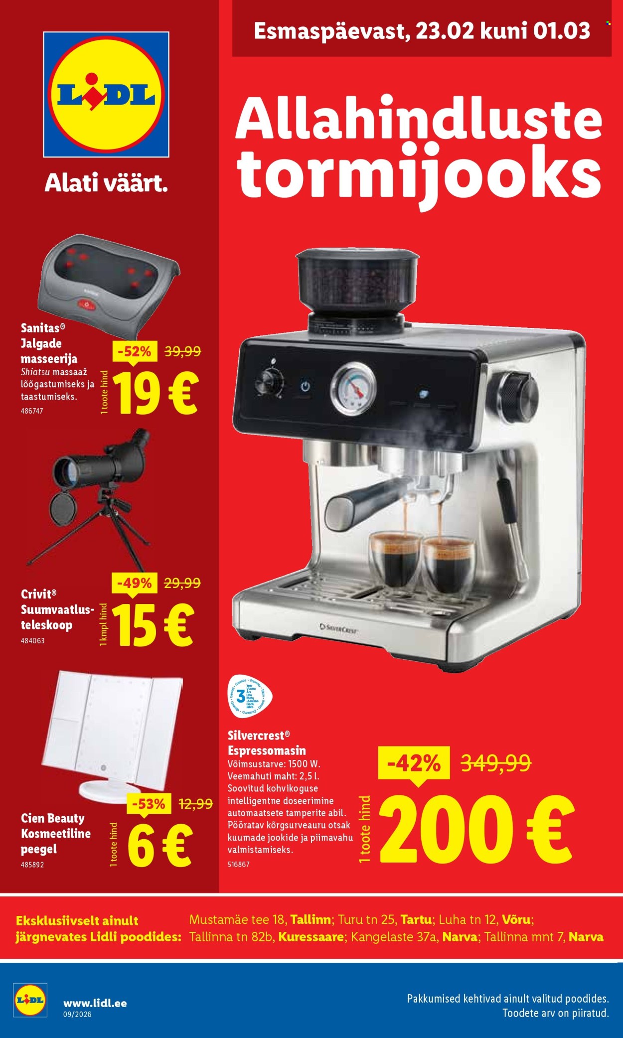 Lidl kliendileht - Allahindluste tormijooks (23.02 - 1.03.2026)