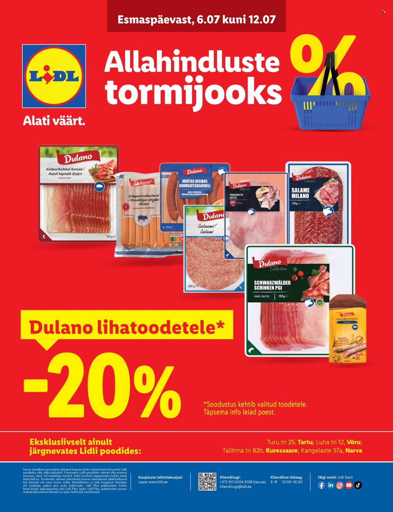 Lidl kliendileht - Allahindluste tormijooks (6.07 - 12.07.2026)