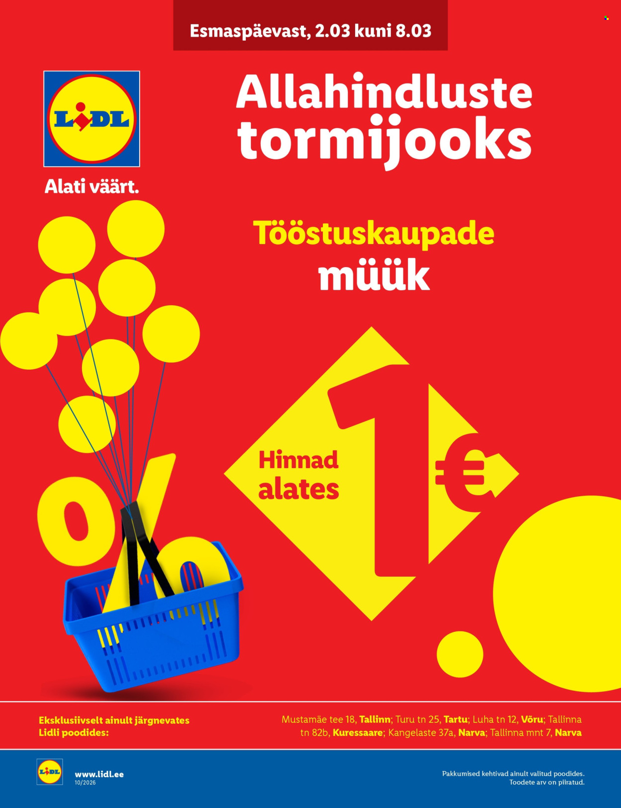 Lidl kliendileht - Allahindluste tormijooks (2.03 - 8.03.2026)