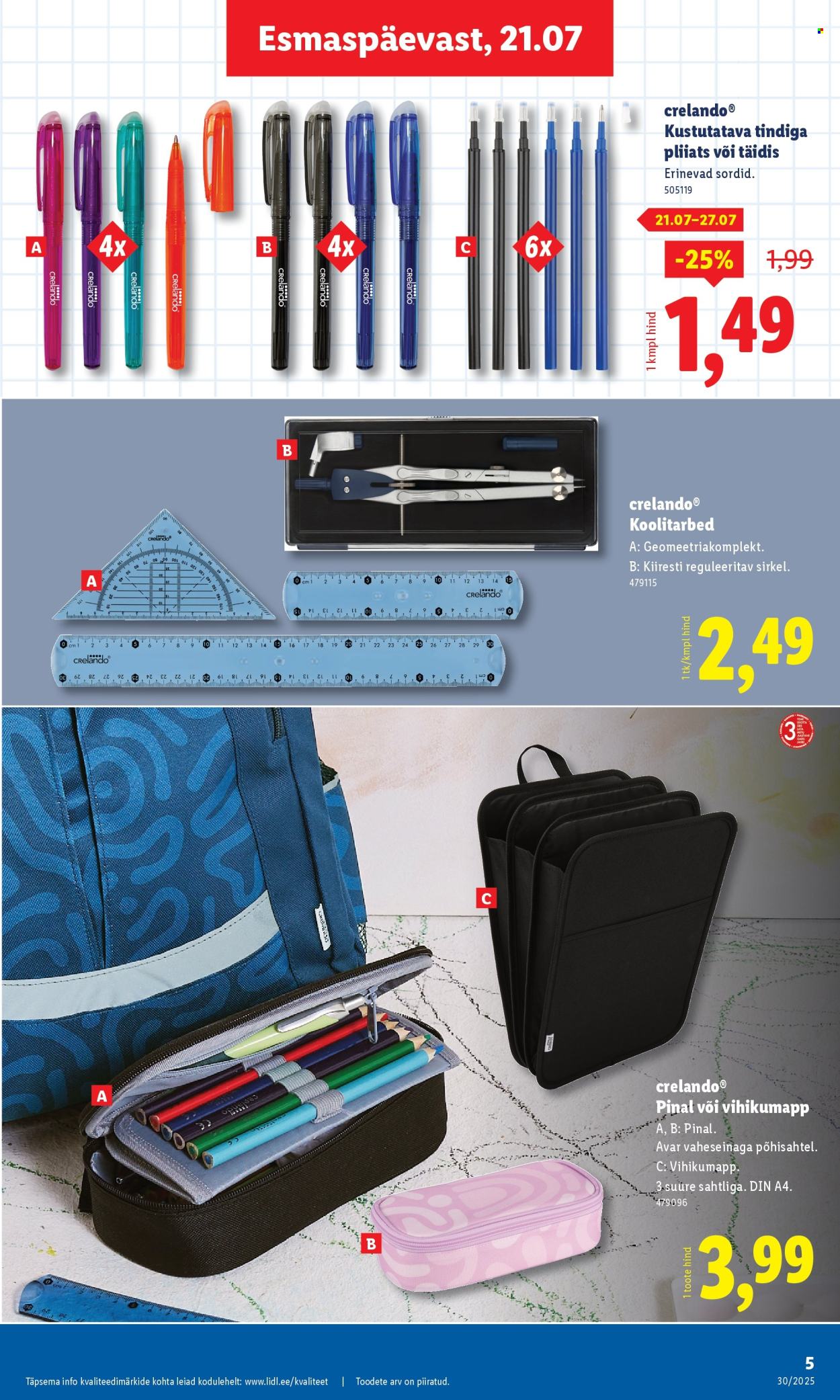 Lidl kliendileht - Tööstuskaupade pakkumised (21.07 - 27.07.2025)