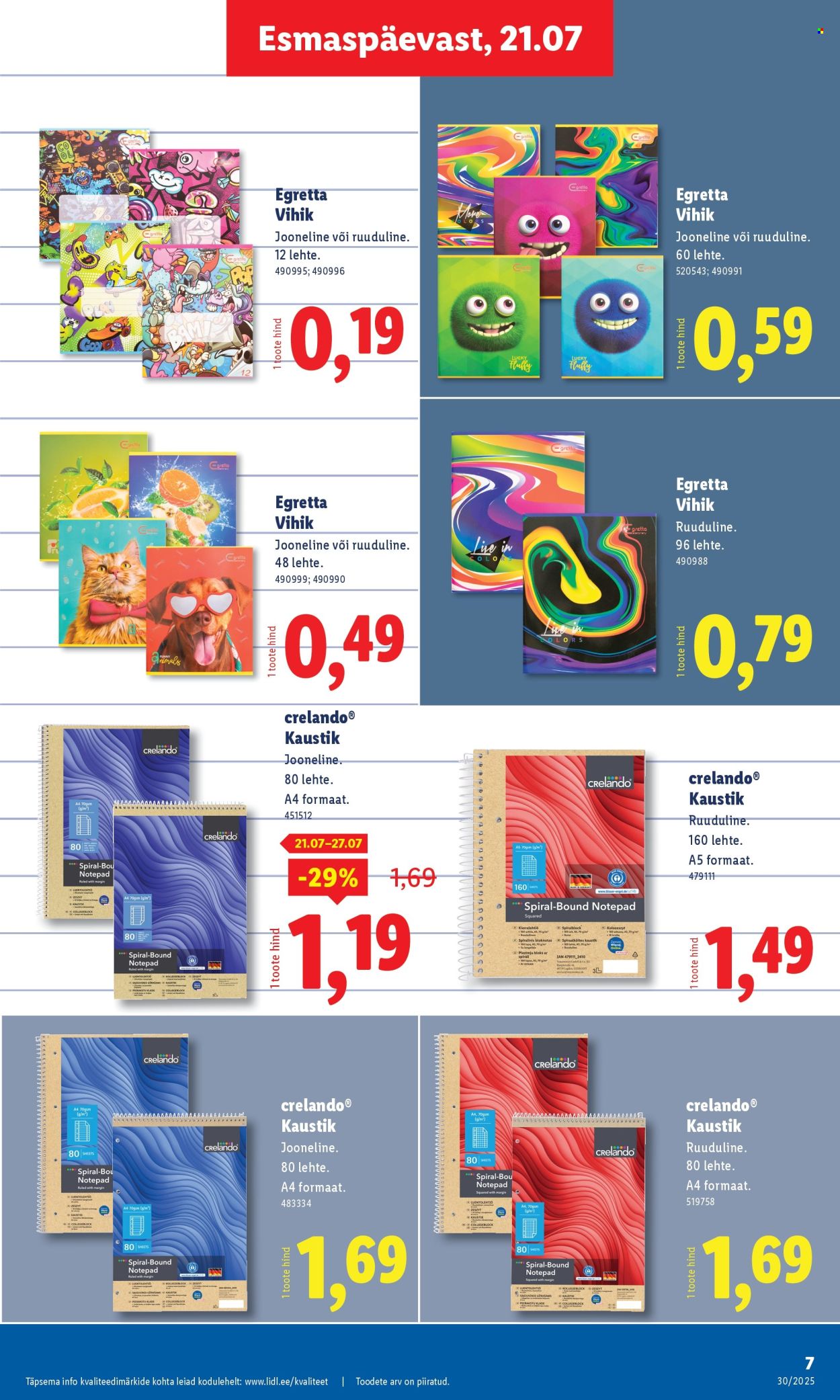 Lidl kliendileht - Tööstuskaupade pakkumised (21.07 - 27.07.2025)